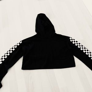 Black cropped hoodie